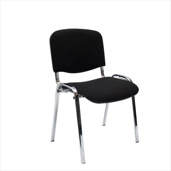 Office Comfort Basic stol med blankt stel - Sort
