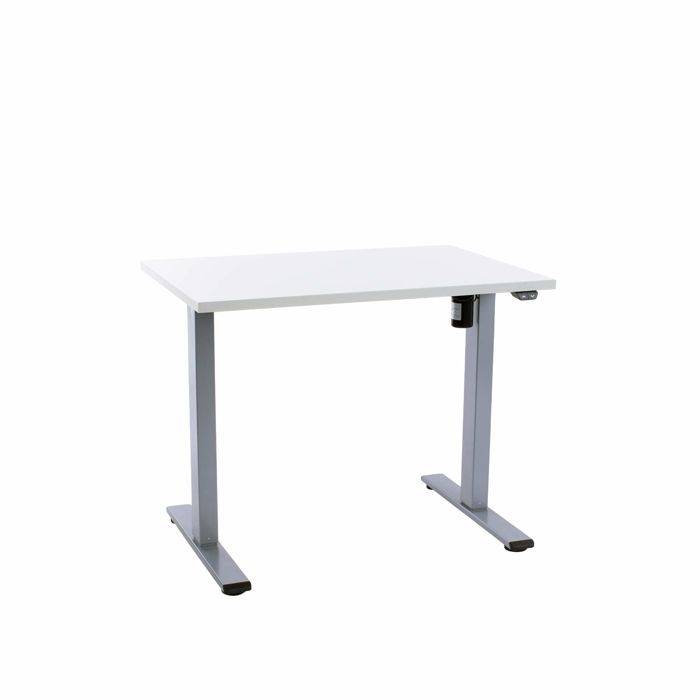 Office elektrisk hæve sænkebord Operator 60x90 cm, alu stel - Hvid