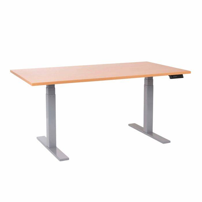 Office hæve sænkebord Corporate 80x160 cm, alu stel - Bøg