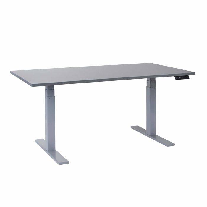 Office hæve sænkebord Corporate 80x160 cm, alu stel - Antracit