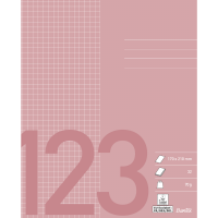 Bantex skoleh&aelig;fte 17x21cm 5X5mm kvadreret 70g rosa