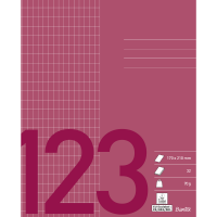 Bantex skoleh&aelig;fte 17x21cm kvadreret 5x9mm bordeaux