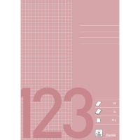 Bantex skoleh&aelig;fte A5 5x5mm kvadreret 60g rosa