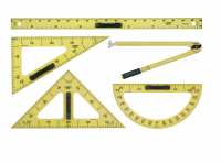 Linex BB-S tavlesæt med lineal, trekant, vinkelmåler og passer