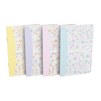Oxford Floral 90x140mm linjeret notesbog med bl&oslash;dt kartonomslag