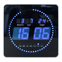 Unilux digital ur med dato og temperatur sort