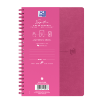 Oxford Signature A5 notesbog med fleksibelt omslag linieret rosa