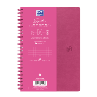 Oxford Signature A5 notesbog med fleksibelt omslag kvadreret rosa