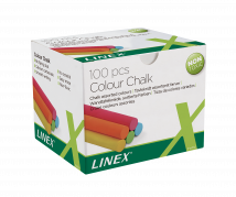 Linex CCCHC støvfrie farvede kridt, æske med 100 stk