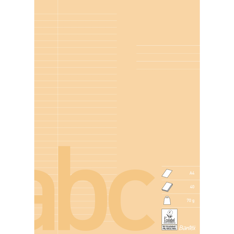 Bantex skoleh&aelig;fte A4 32 linjer lys brun