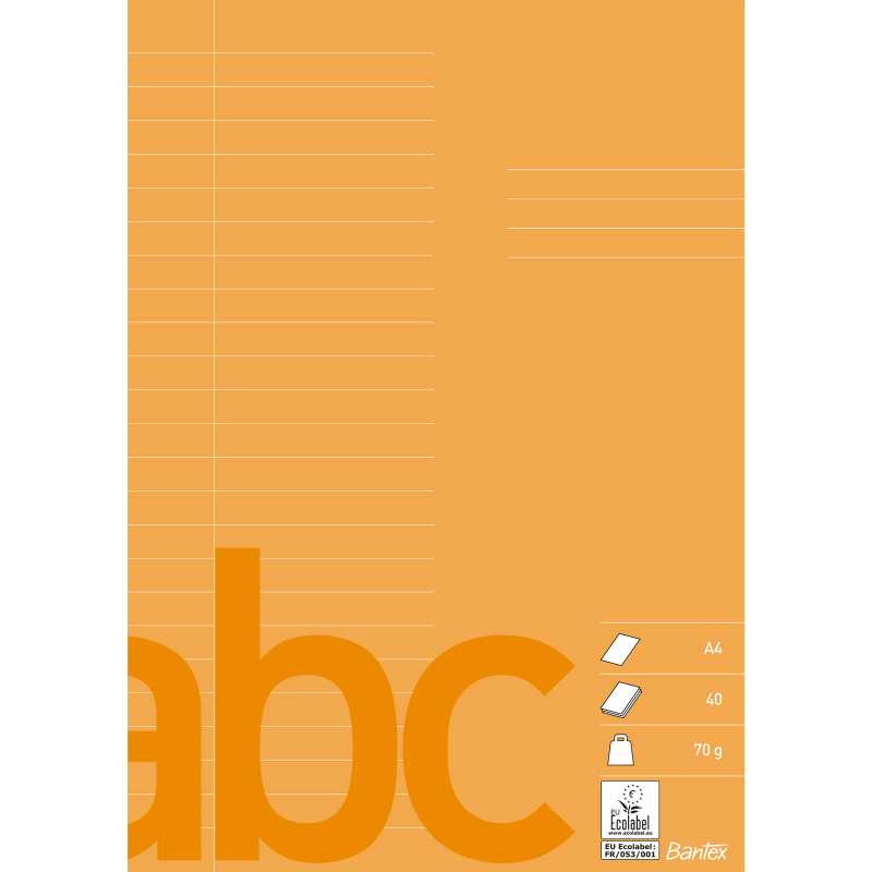 Bantex skoleh&aelig;fte A4 24 linjer abrikos