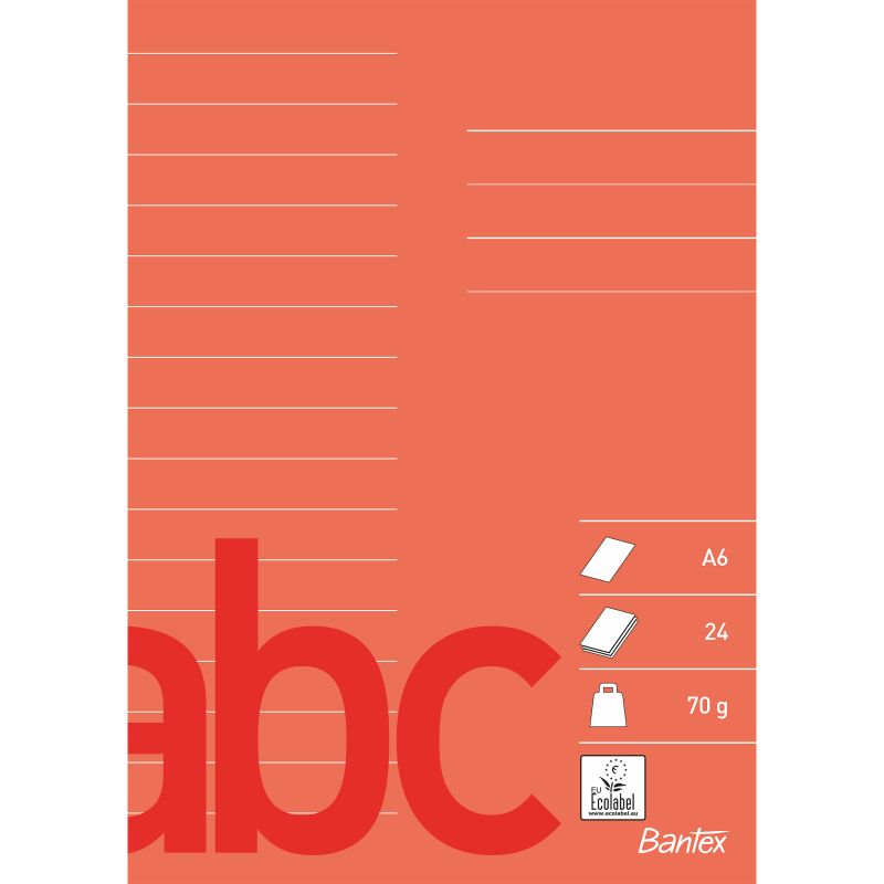 Bantex gloseh&aelig;fte A6 linjeret r&oslash;d