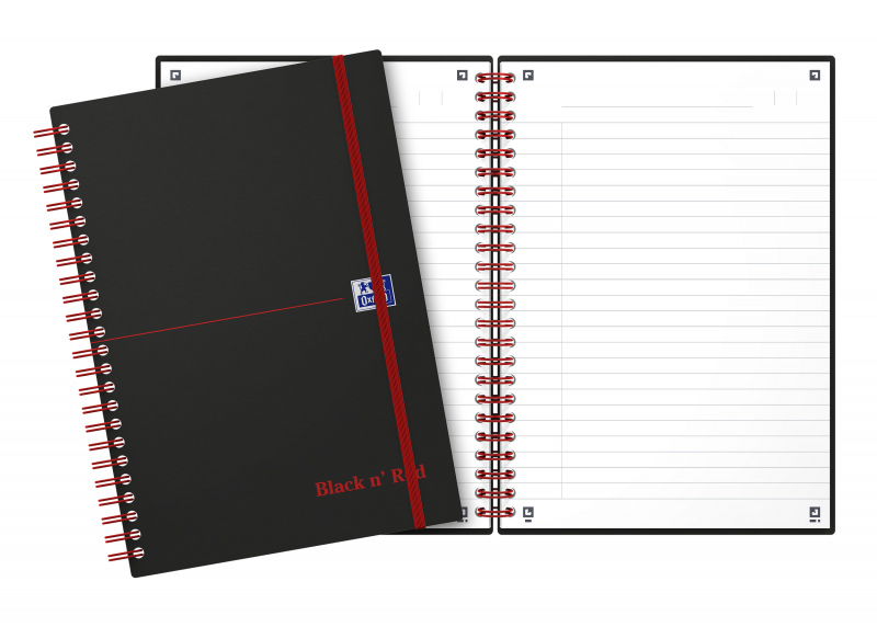 Oxford Black n´Red PP notesbog A5 linieret