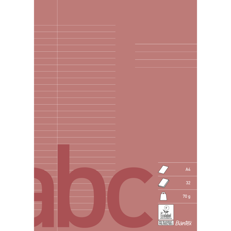 Bantex skoleh&aelig;fte A4 8,5mm 29 linjer m&oslash;rk r&oslash;d