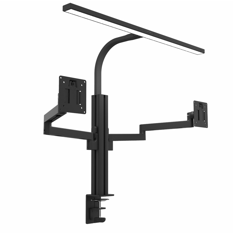 Unilux STRATA Lumino AXIO monitorarm dobbelt med lampe