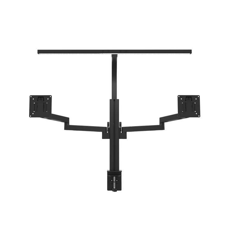 Unilux STRATA AXIO monitorarm dobbelt med lampe