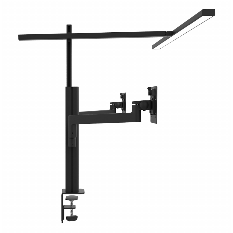 Unilux Pack ELITE Lumino monitorarm dobbelt med lampe