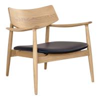 Olvera loungestol i egetr&aelig; med sort PU s&aelig;de