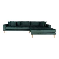 Lido loungesofa 290x170cm h&oslash;jrevendt velour gr&oslash;n