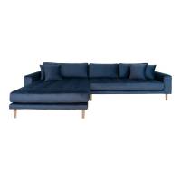 Lido loungesofa 290x170cm venstrevendt velour bl&aring;