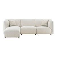 Noor loungesofa venstrevendt 100% polyester off-white