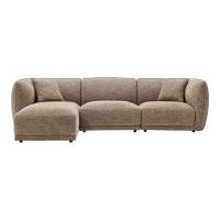 Noor loungesofa venstrevendt 100% polyester brun
