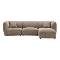 Noor loungesofa h&oslash;jrevendt 100% polyester brun