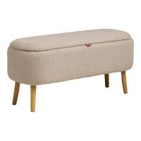 Harlow b&aelig;nk med opbevaring 95x37cm i boucl&eacute; beige