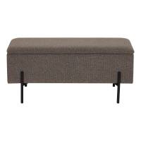 Watford b&aelig;nk med opbevaring 95x36,5cm i boucl&eacute; stof brun