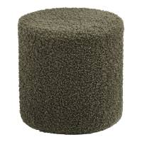 Ejby puf med Teddy stof &Oslash;34cm gr&oslash;n