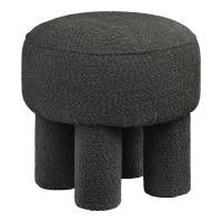 Canberra puf &Oslash;43cm chenille polyester stof koksgr&aring;