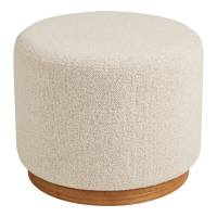 Daisy puf &Oslash;50cm boucl&eacute; polyester og fyrretr&aelig; sand