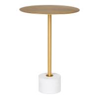 Lecco hj&oslash;rnebord &Oslash;41cm i messing med marmor fod