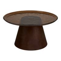 Orvieto sofabord &Oslash;80cm i askefiner og glas brun