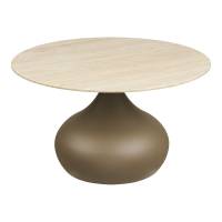 Pienza sofabord &Oslash;70cm med metal bordplade og khaki stel
