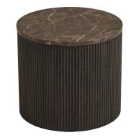 Rota hj&oslash;rnebord &Oslash;45cm MDF i m&oslash;rkebrun marmor look