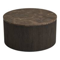 Rota sofabord &Oslash;80cm i m&oslash;rkebrun marmor look