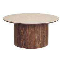 Delphi sofabord &Oslash;80cm med travertin keramik bordplade