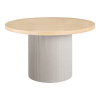 Solva spisebord &Oslash;120cm MDFog askefiner natur og sandfarvet