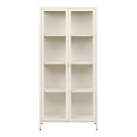 Brisbane vitrineskab i st&aring;l 80x175x35cm off white