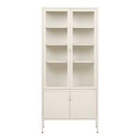 Brisbane vitrineskab i st&aring;l 80x180x35cm off white