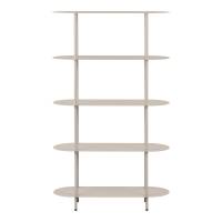 Rieti reol med 5 ovale hylder i sandfarvet metal