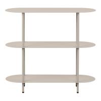 Rieti reol med 3 hylder i sandfarvet metal 