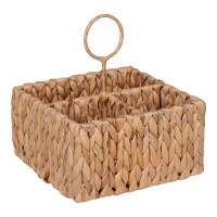 Pleiku opbevaringskurv med 3 rum i vandhyacint natur