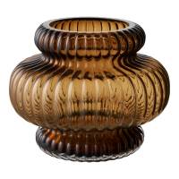 Vase i mundbl&aelig;st glas &Oslash;20x16cm smoked brun