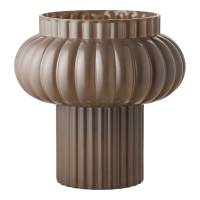 Vase i mundbl&aelig;st glas &Oslash;27x27cm brun