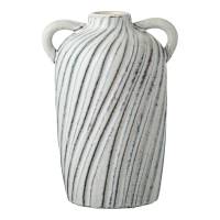 Vase i keramik &Oslash;15,5x22cm hvid og bl&aring;