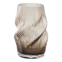 Vase i mundbl&aelig;st glas &Oslash;17x25cm brun