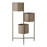 Blomsterstander med 3 potter 22,5x23x75,5 i brun st&aring;l
