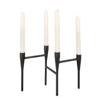 House Nordic lysestage 15x28x21cm til 4 lys i sort metal